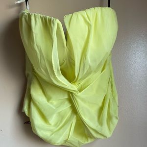 Yellow v cut corset top